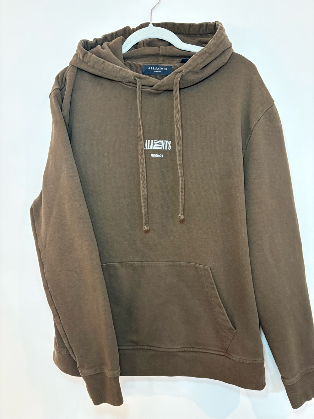 AllSaints Brown Logo Hoodie